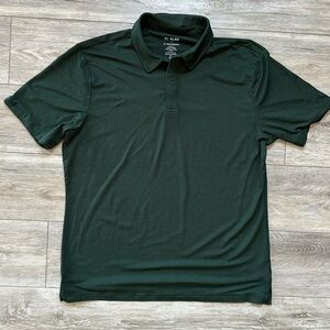 01.ALGO Men’s Short Sleeve Performance Polo Shirt Green Black Stripes La…
